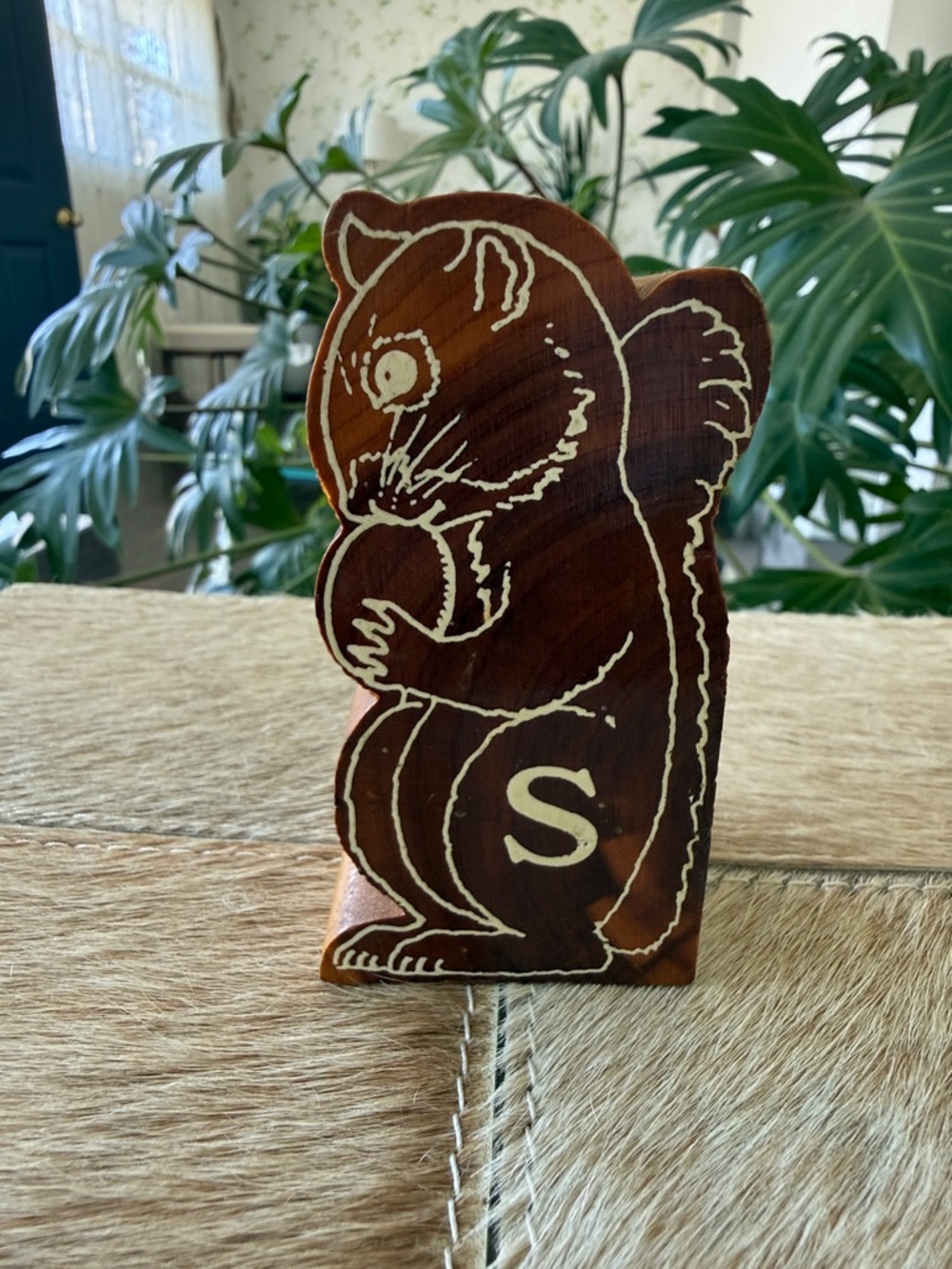 Vintage Wooden Squirrel Salt Shaker - Ocean City Maryland Souvenir